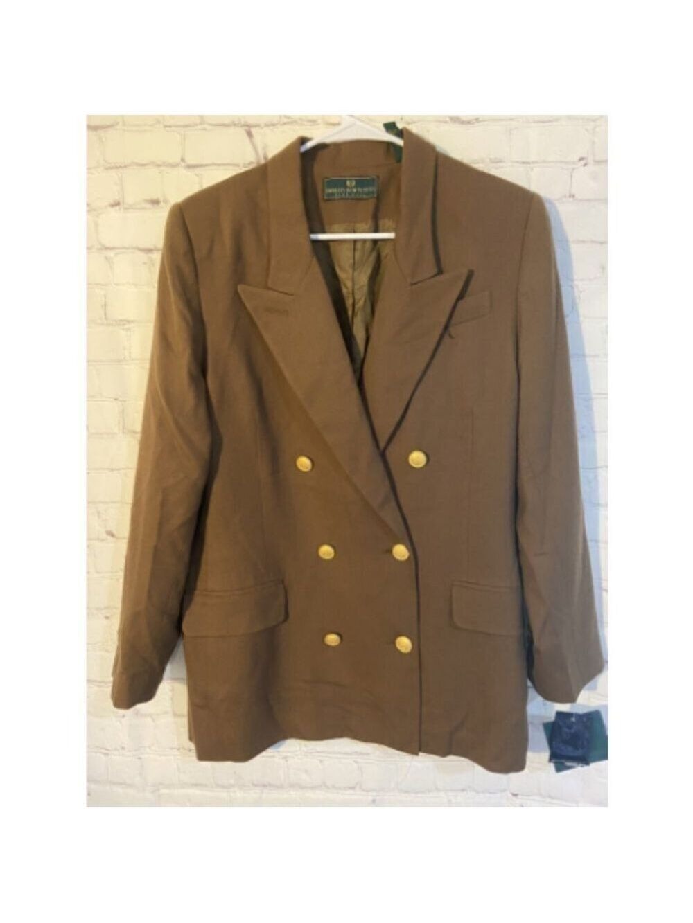 Embassy Row Classic Petites Brown Wool Blazer 14P NWT